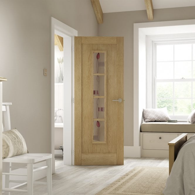 Oak Internal Unfinished Mackintosh 4 Light Clear Glass Door (121682)