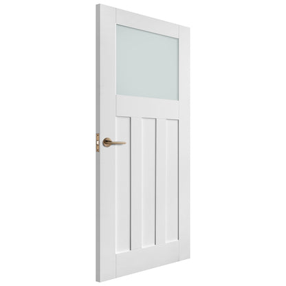 White Internal Primed 1930's DX 1 Light Obscure Glass Door (76729)
