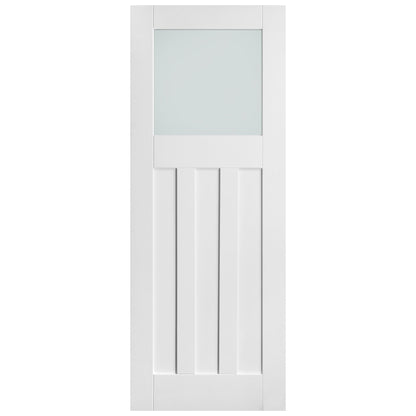 White Internal Primed 1930's DX 1 Light Obscure Glass Door (76729)