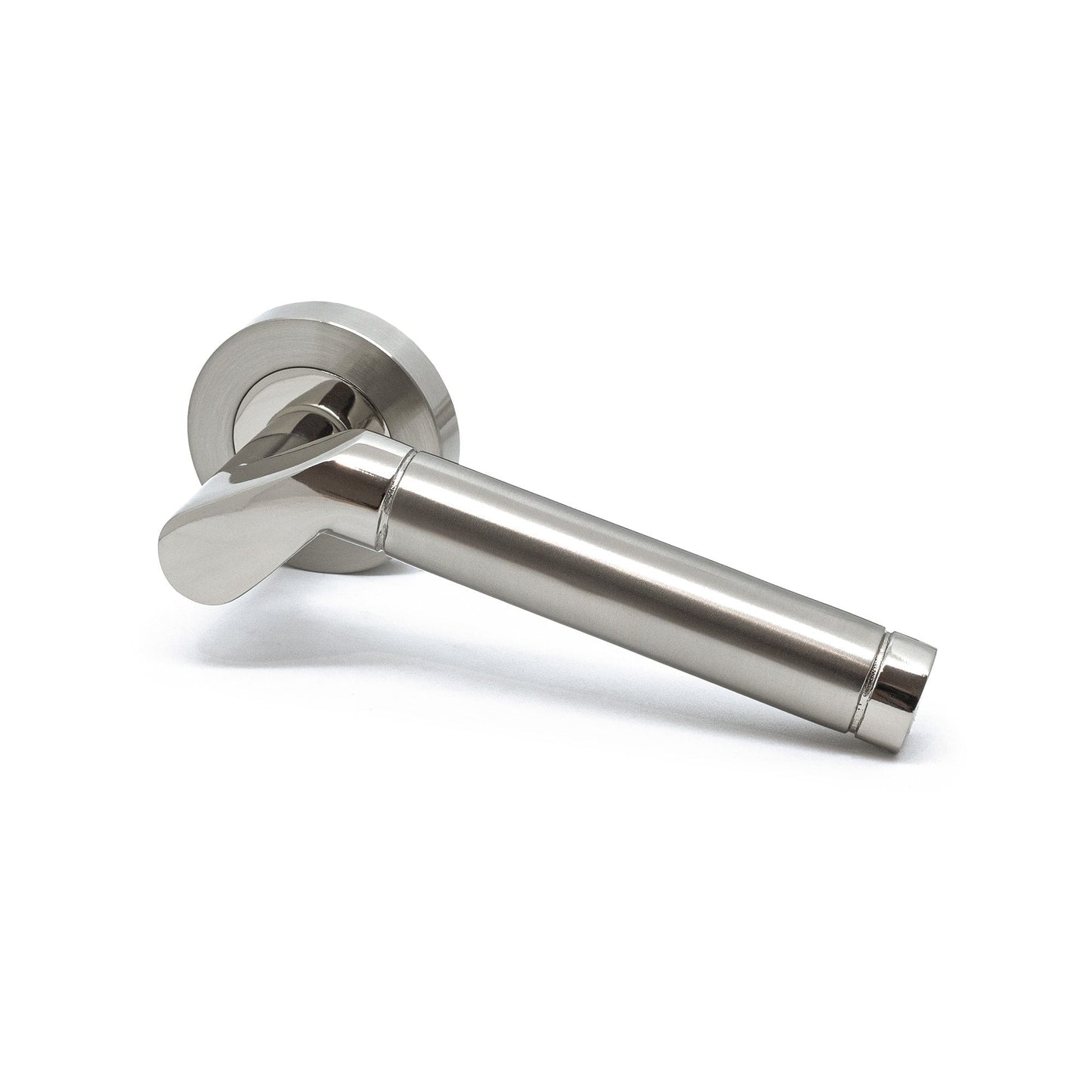 Premium Ventura Lever On Round Rose Handle Pack - Two-Tone Satin (76726)