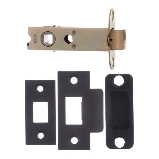 76mm (3'') Heavy Duty Bolt Through Tubular Latch - Matt Black (77751)