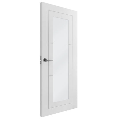 White Internal Primed Temple 1 Light Clear Glass Door (79066)