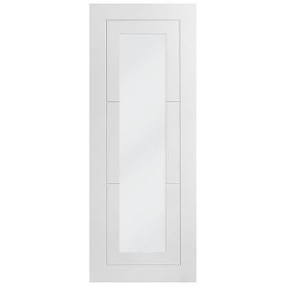 White Internal Primed Temple 1 Light Clear Glass Door (79066)