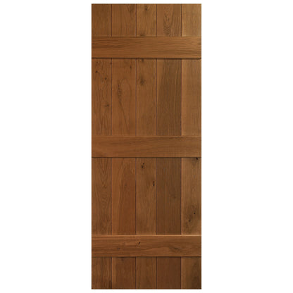 Oak Internal Fully Finished Rustic Grange Solid Ledged Door (HOLB)