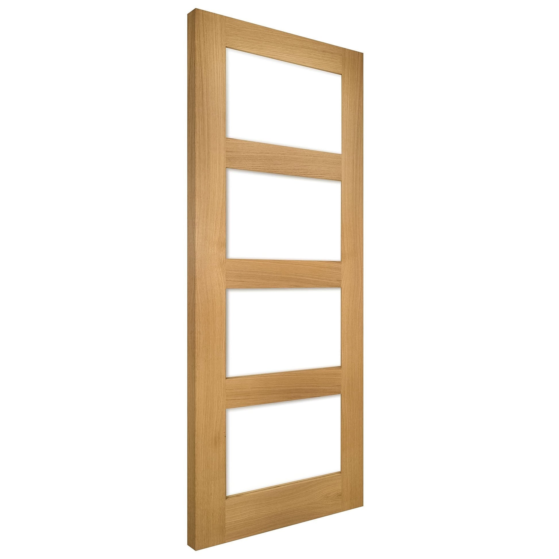 B-Grade Oak Internal Unfinished Coventry 4 Light Clear Glass Door (38497)