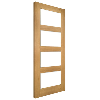 B-Grade Oak Internal Unfinished Coventry 4 Light Clear Glass Door (38497)