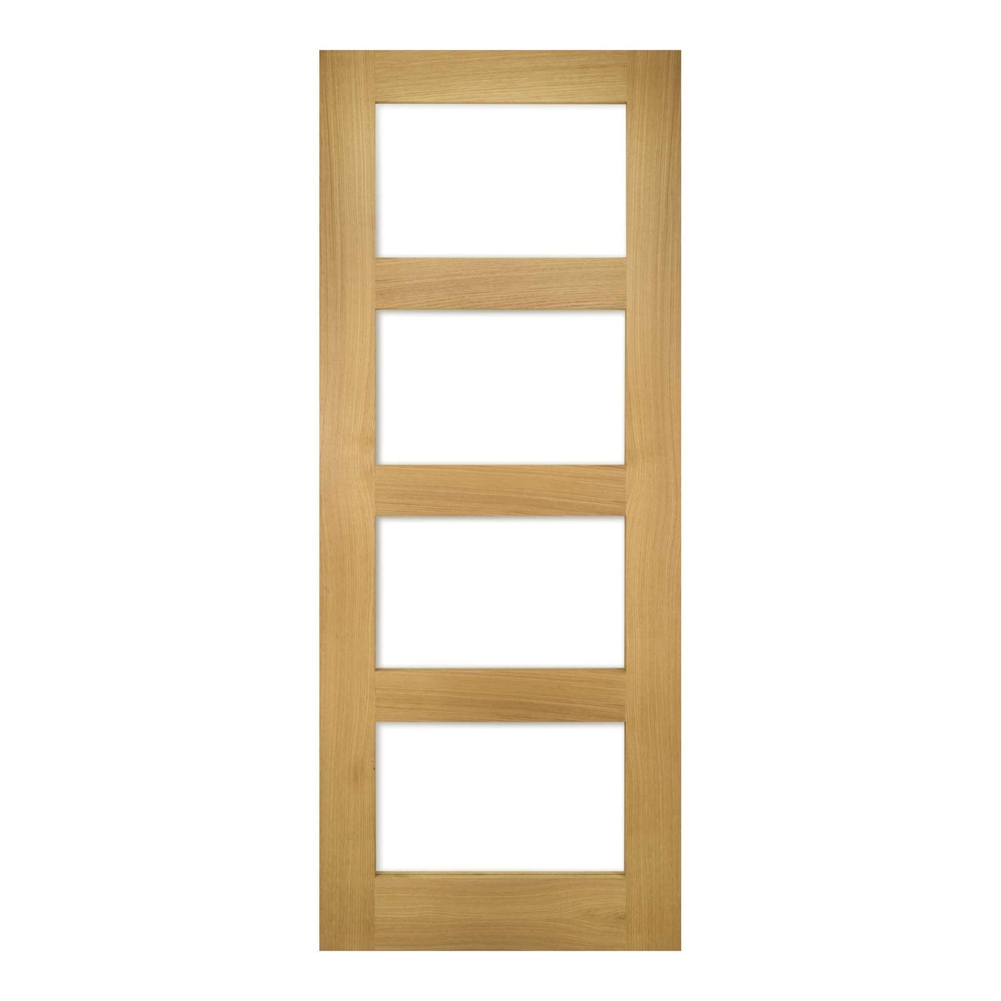 B-Grade Oak Internal Unfinished Coventry 4 Light Clear Glass Door (38497)