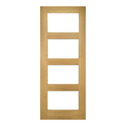 B-Grade Oak Internal Unfinished Coventry 4 Light Clear Glass Door (38497)