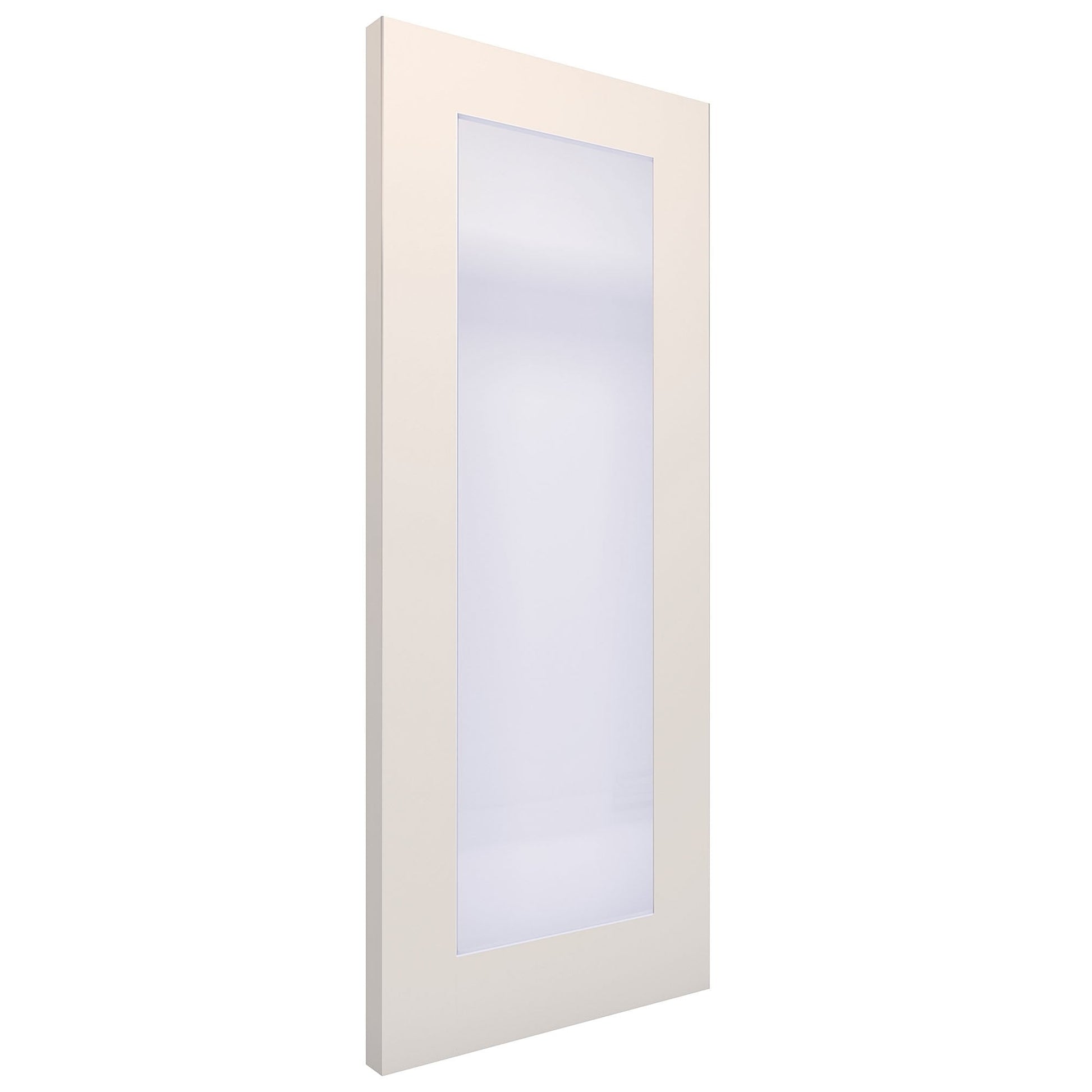 B-Grade White Internal Primed Denver 1 Light Obscure Glass Door (82404)