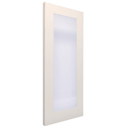 B-Grade White Internal Primed Denver 1 Light Obscure Glass Door (82404)