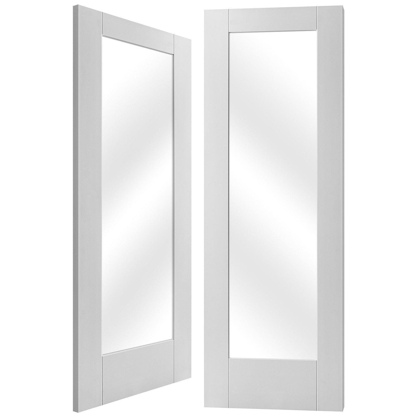 White Internal Primed Pattern 10 Clear Glass Pair Door (85814)