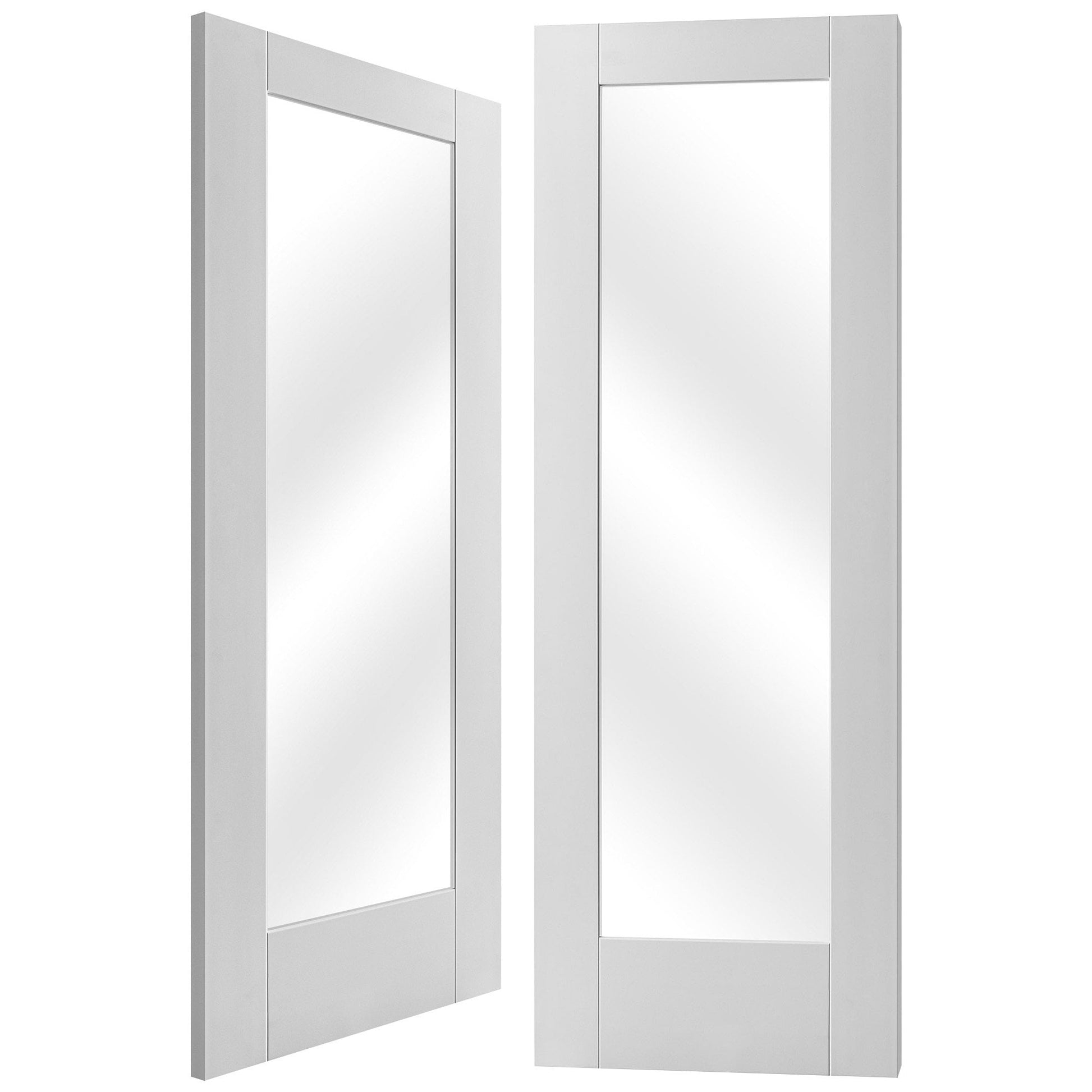 White Internal Primed Pattern 10 Clear Glass Pair Door (85814)