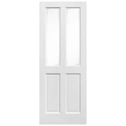 White Internal Primed Berkeley 2 Panel 2 Light Bevelled Clear Glass Door (87762)