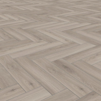 Oak Silver - Herringbone 8mm Laminate Flooring (89187)