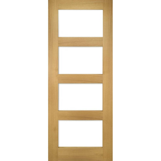 B-Grade Oak Internal Unfinished Coventry 4 Light Clear Glass FD30 Fire Door (93341)