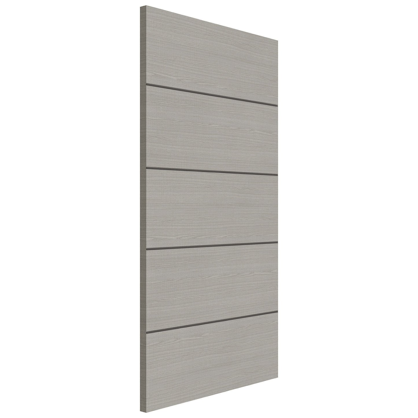 B-Grade Light Grey Ash Internal Fully Finished Flush Door with Dark Grey Ash Horizontal Inlays (76045)
