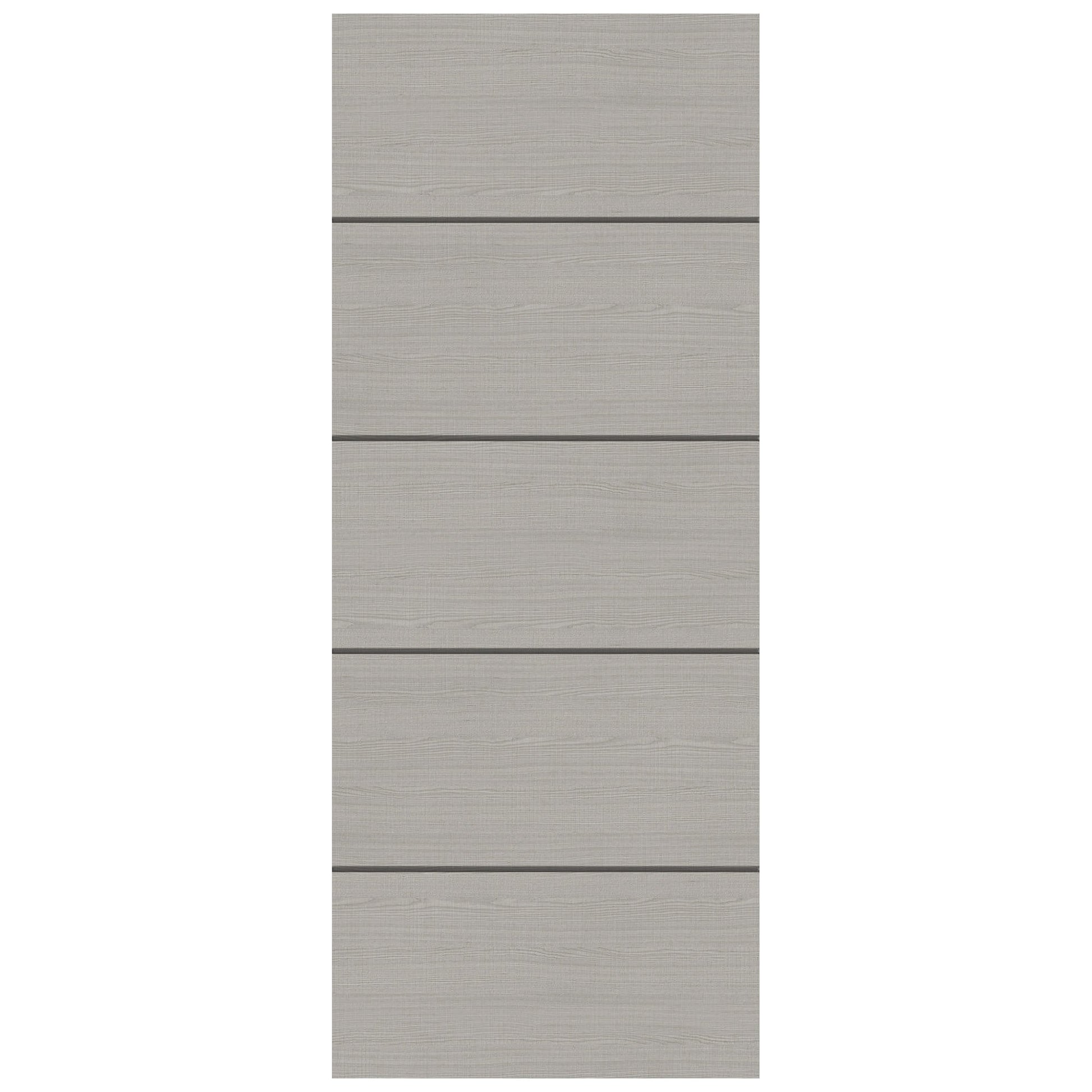 B-Grade Light Grey Ash Internal Fully Finished Flush Door with Dark Grey Ash Horizontal Inlays (76045)
