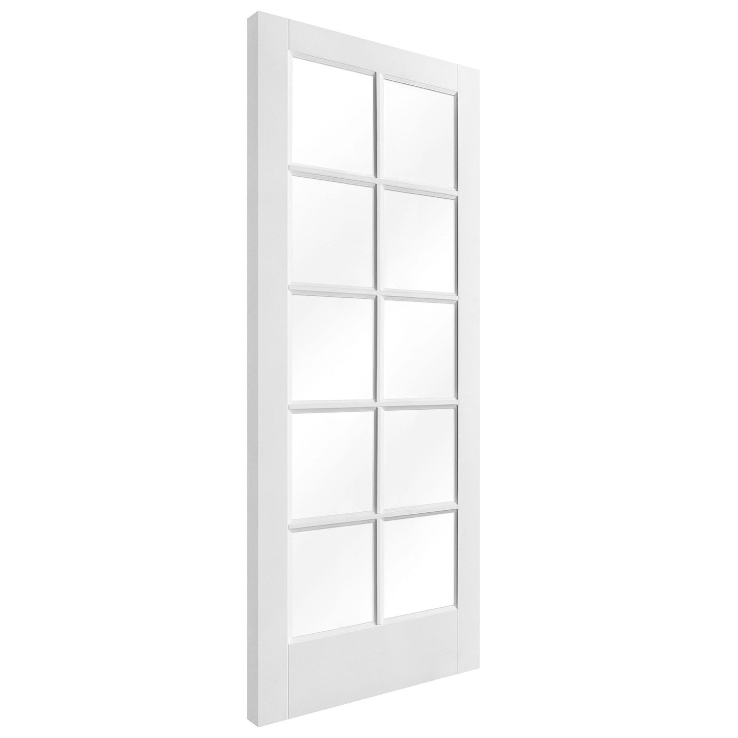 White Internal Primed SA 10 Light Clear Glass Door (88077)