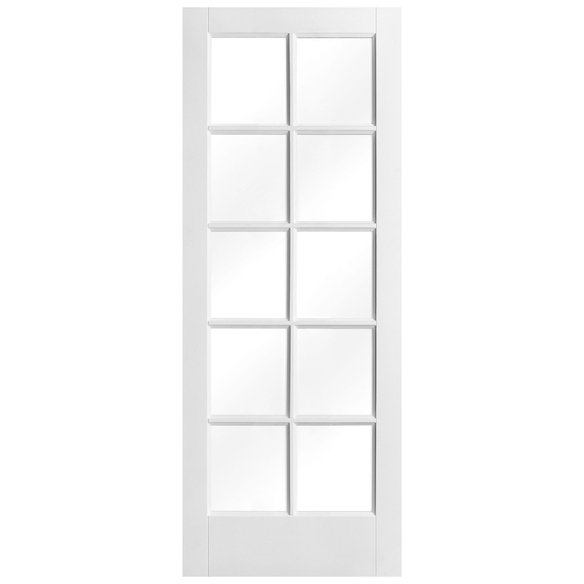 White Internal Primed SA 10 Light Clear Glass Door (88077)