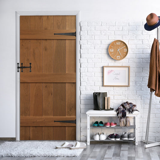 Oak Internal Fully Finished Rustic Grange Solid Ledged Door (HOLB)