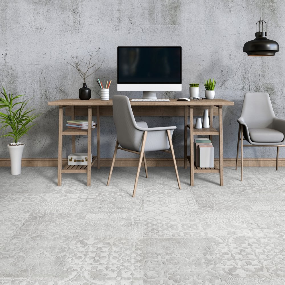 Relief White - Lustre Authentic 8mm Matt Laminate Flooring (48718)