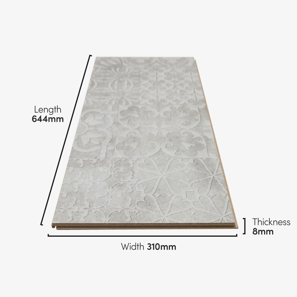 Relief White - Lustre Authentic 8mm Matt Laminate Flooring (48718)