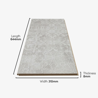 Relief White - Lustre Authentic 8mm Matt Laminate Flooring (48718)
