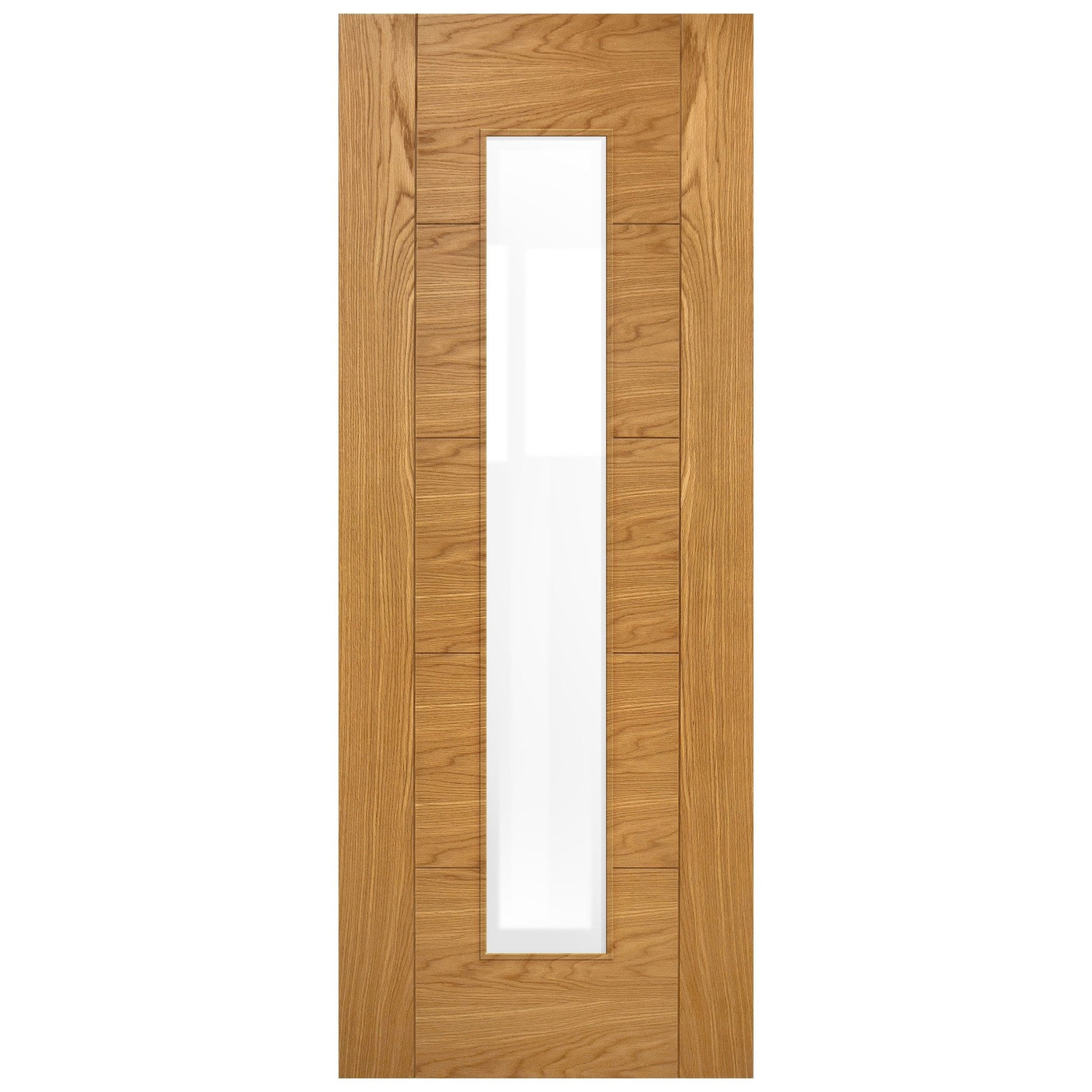 Internal Oak Fully Finished Milano 1L Clear Glass Door (LIBOAKMILCG)