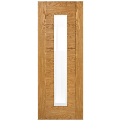 Internal Oak Fully Finished Milano 1L Clear Glass Door (LIBOAKMILCG)