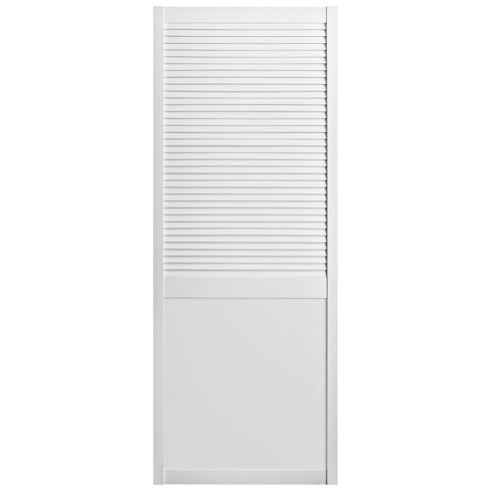 White Internal Painted Half-Shaker Louvre Wardrobe Cupboard Door (106424)
