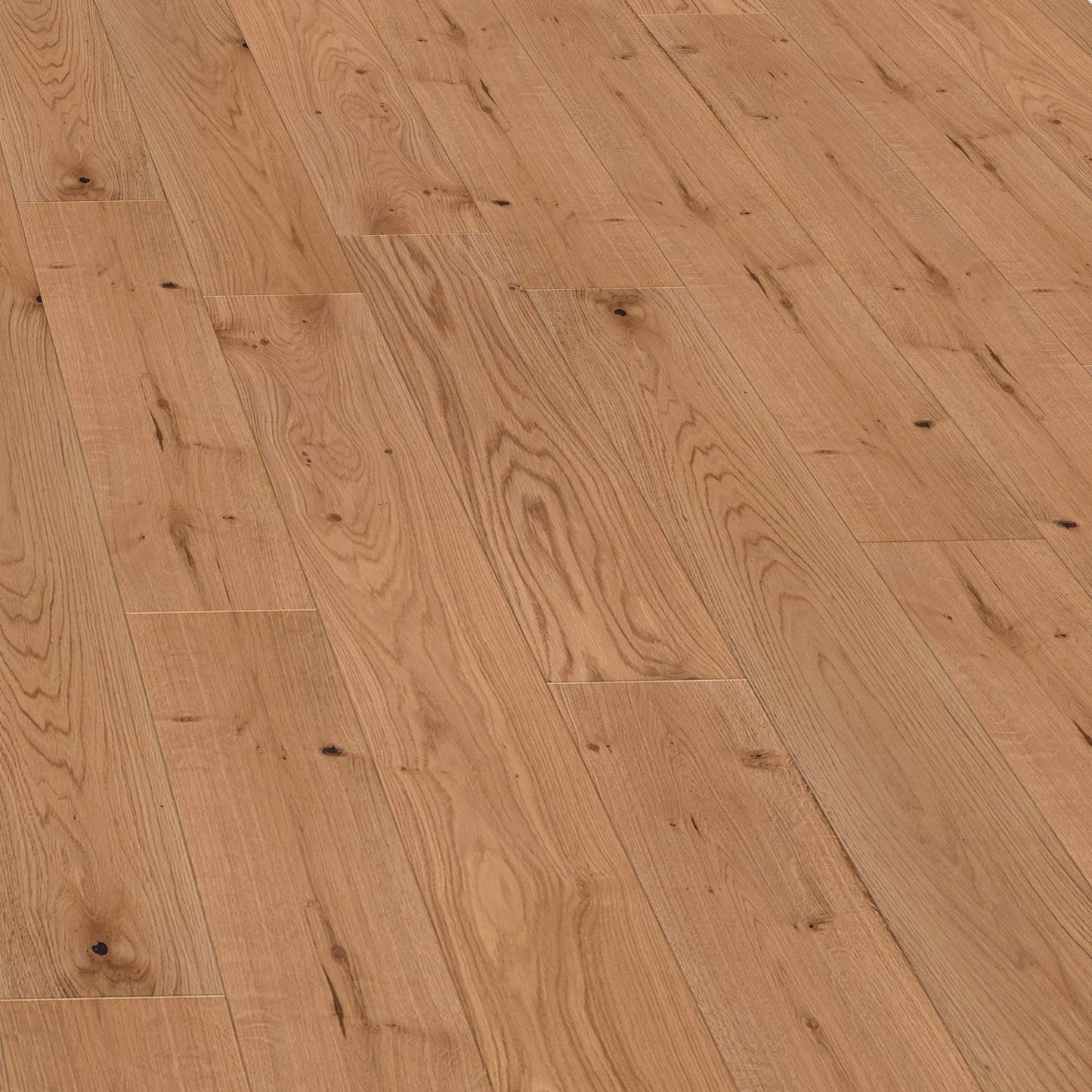 Natural Oak - Premier 14mm Brushed UV lacquer Engineered Real Wood Flooring (75571)