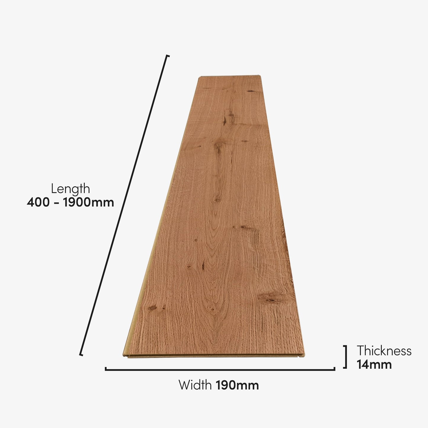 Natural Oak - Premier 14mm Brushed UV lacquer Engineered Real Wood Flooring (75571)