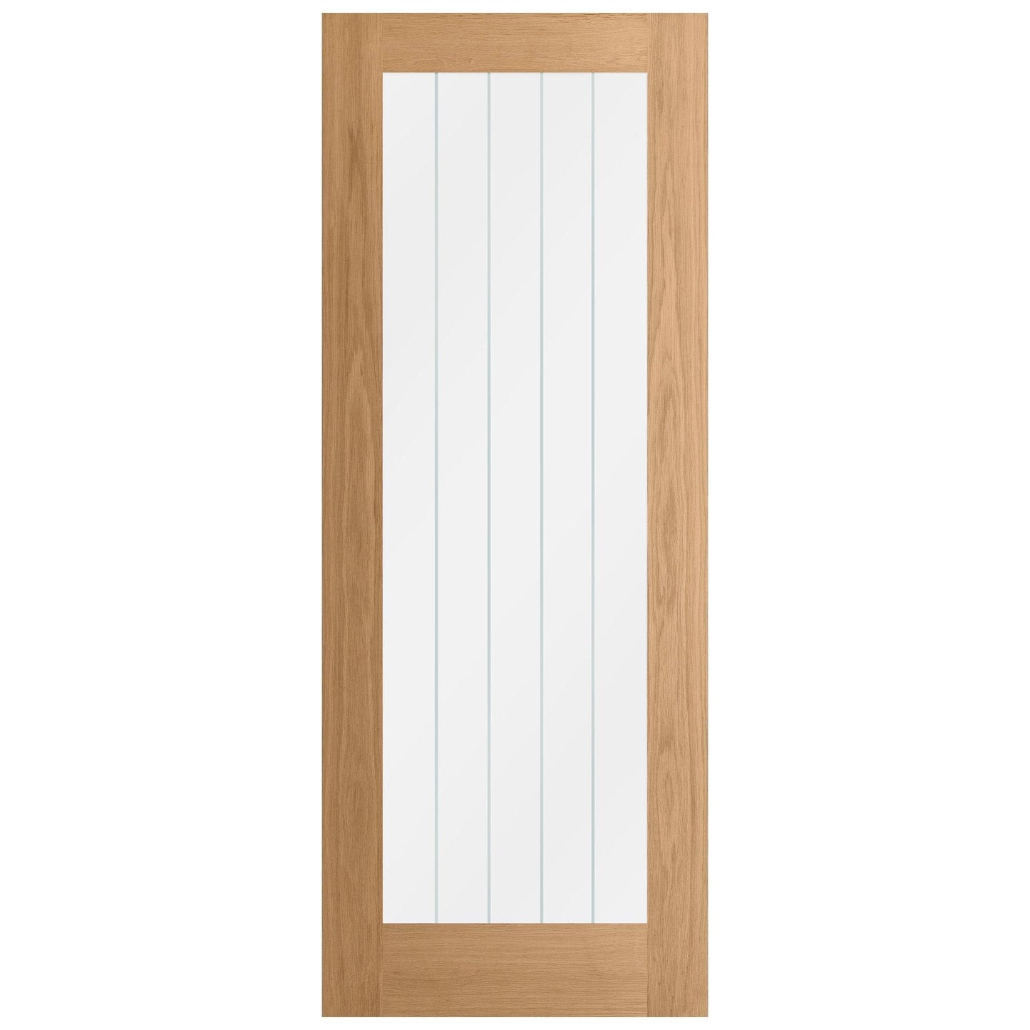 Oak Internal Unfinished Farley 1 Light Obscure Lined Clear Glass Door (107991)