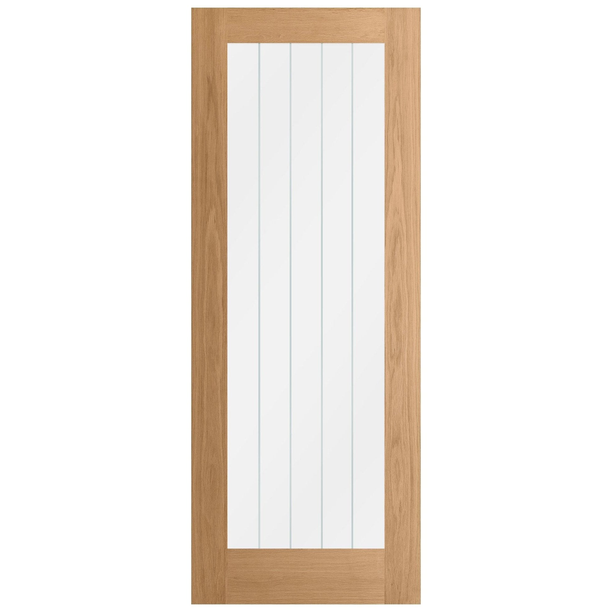 Oak Internal Unfinished Farley 1 Light Obscure Lined Clear Glass Door (107991)