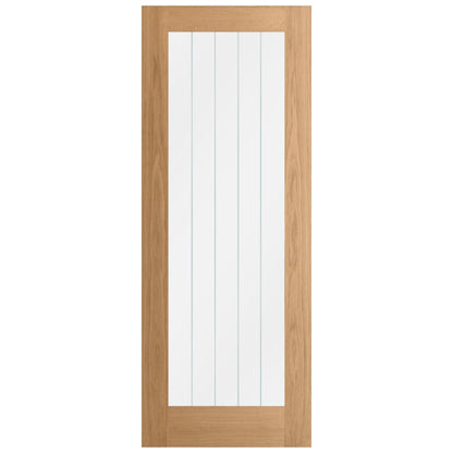 Oak Internal Unfinished Farley 1 Light Obscure Lined Clear Glass Door (107991)