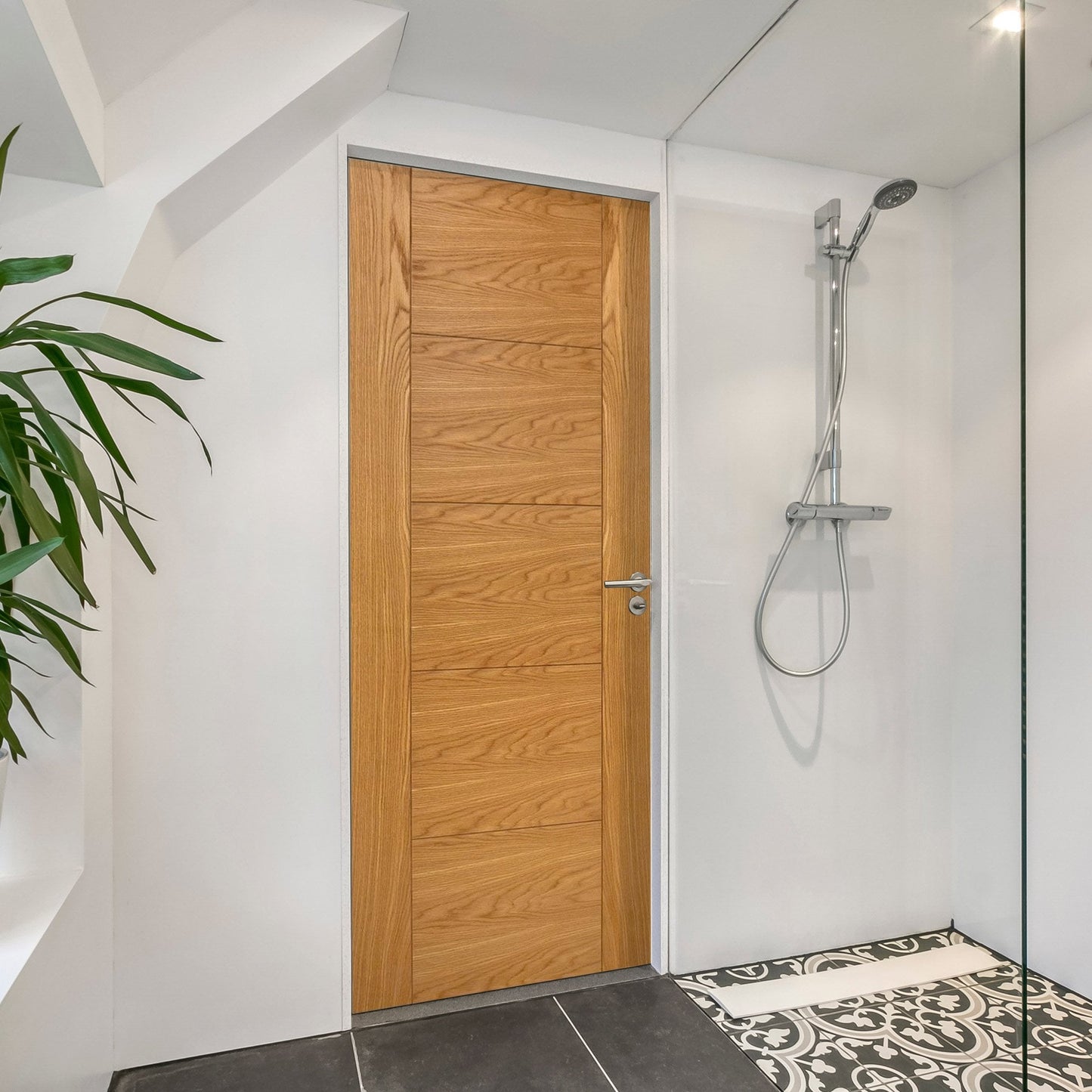Internal Oak Fully Finished Milano FD30 Fire Door (LIBOAKMILFD)