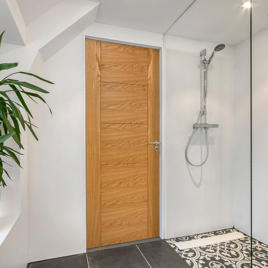 Internal Oak Fully Finished Milano FD30 Fire Door (LIBOAKMILFD)