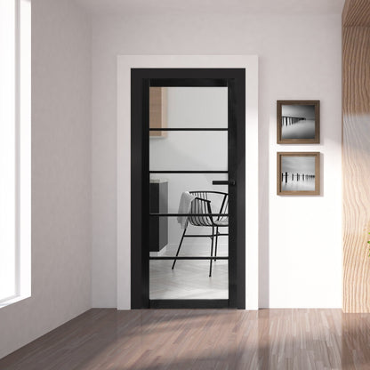 Graphite Black Internal Fully Finished Industrial Studio 5 Light Clear Glass Door (105836)