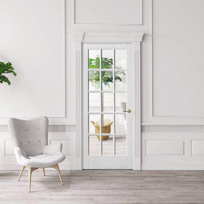 White Internal Primed SA 15 Light Clear Glass Door (51773)