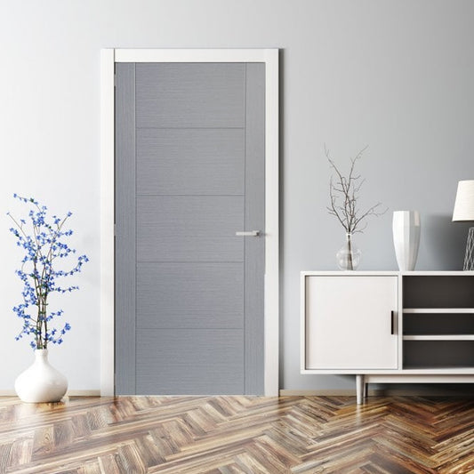 Internal Fully Finished Light Grey Endure Parma 5P Laminate Door (LAMLGPAR)
