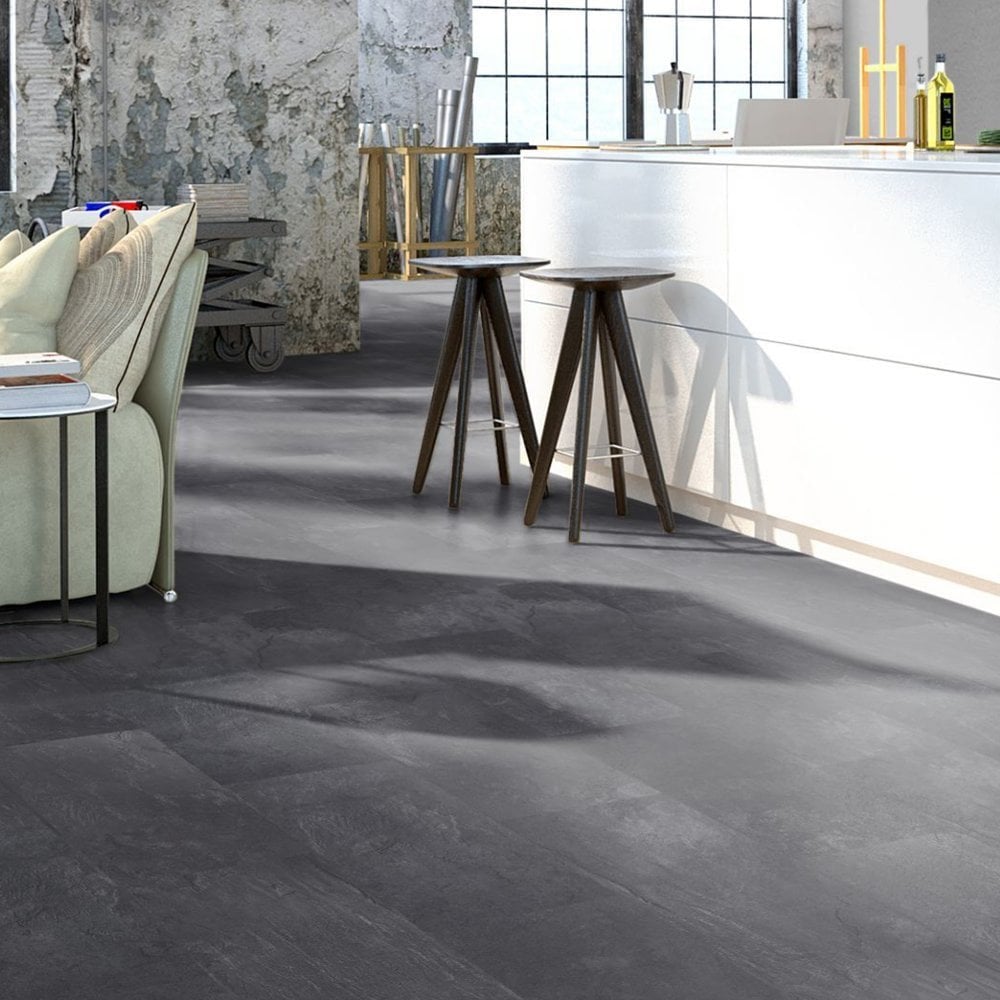 Black Slate - Universo Water-Resistant 8mm Laminate Flooring (113494)