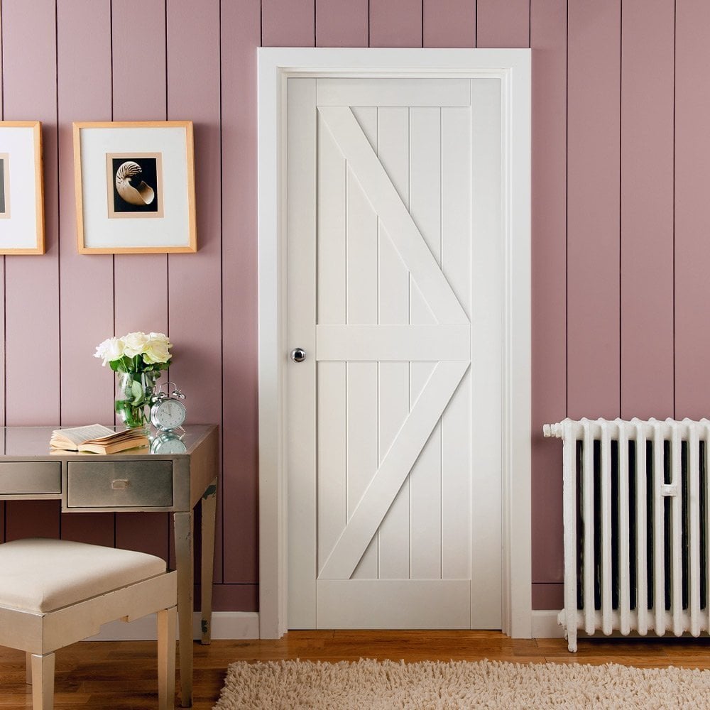 White Internal Primed Barn FLB FD30 Fire Door (114040)