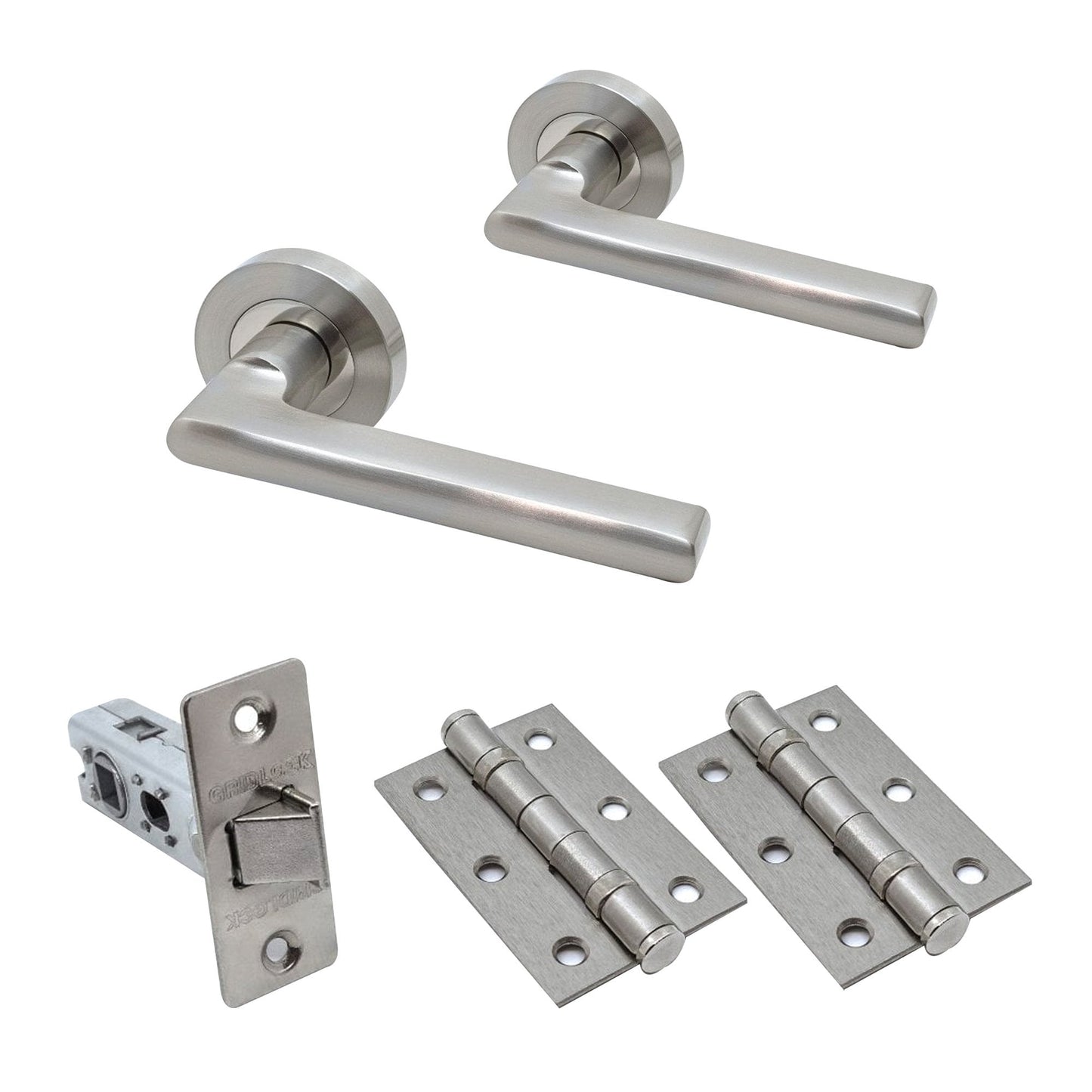 Premium Matiz Lever On Round Rose Handle Pack - Two-Tone Nickel (76722)