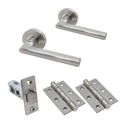 Premium Matiz Lever On Round Rose Handle Pack - Two-Tone Nickel (76722)