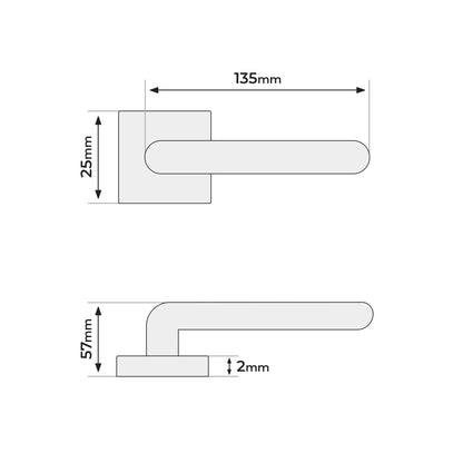 Studio Matt Black Square Rose Slim Handle Pack (1351)