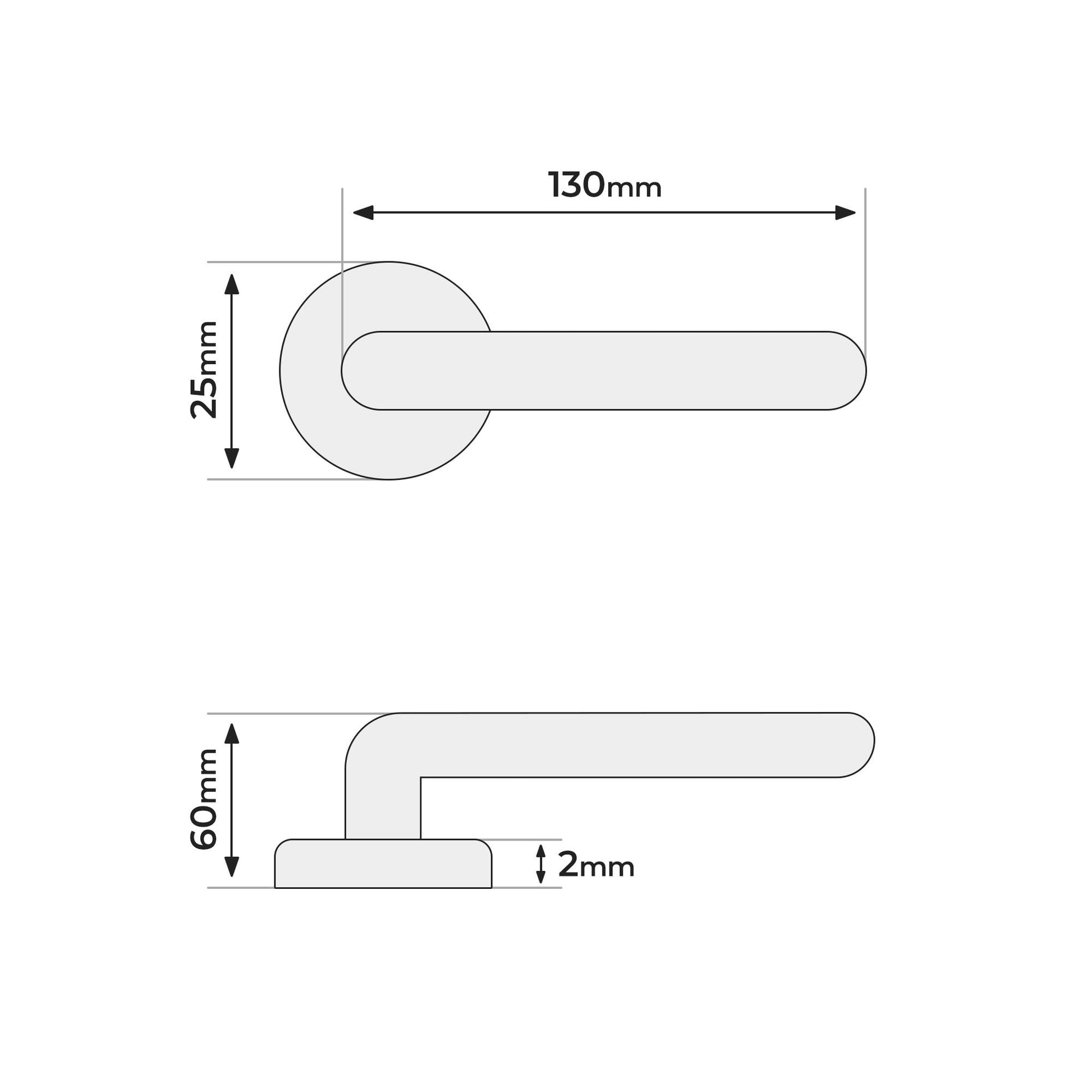 Studio Round Rose Slim Handle Pack - Satin Chrome (1301)