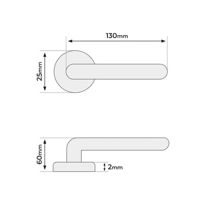 Studio Round Rose Slim Handle Pack - Satin Chrome (1301)