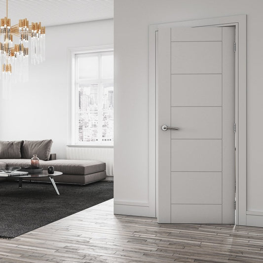 White Primed Linear 7P Door (LIN7P)