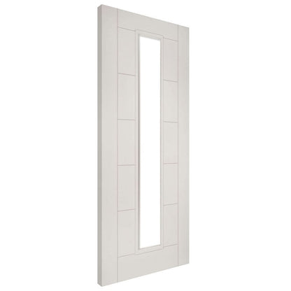 White Primed Linear 1L Clear Glass Door (LIN7PCG)