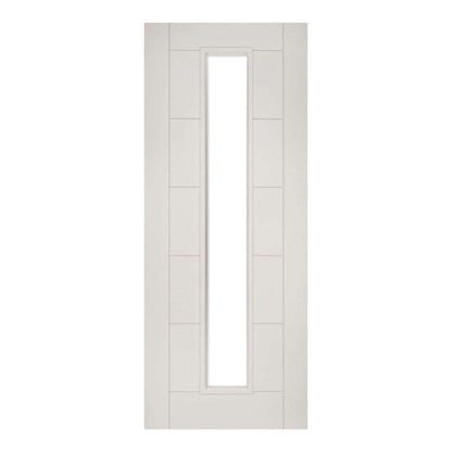 White Primed Linear 1L Clear Glass Door (LIN7PCG)